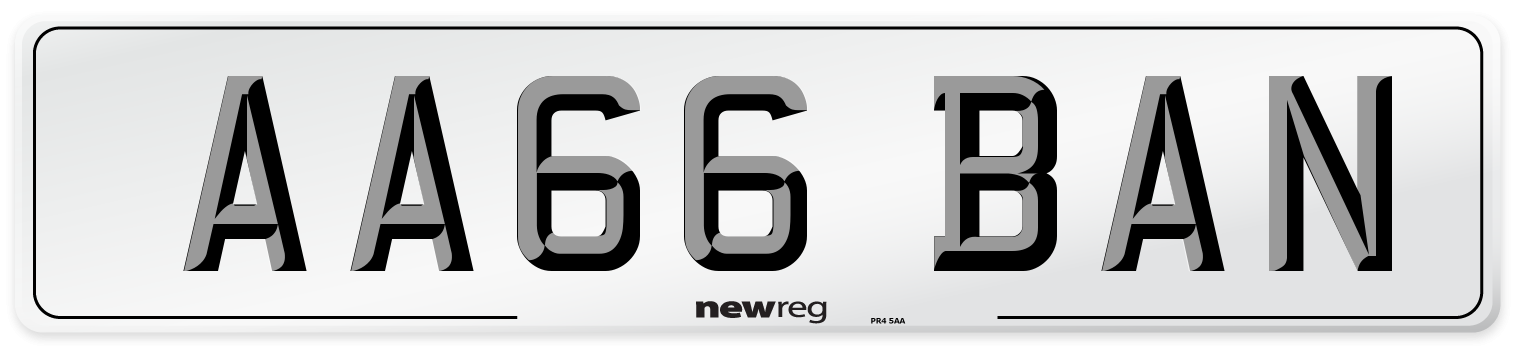 AA66 BAN Number Plate from New Reg